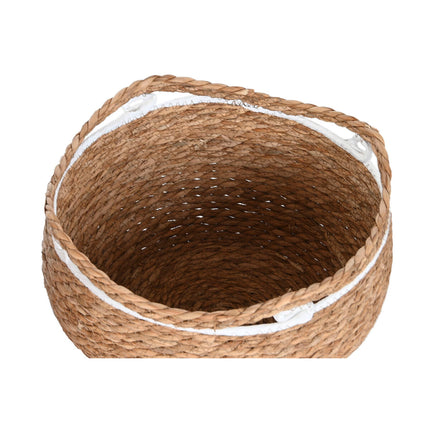 Korbsatz Home ESPRIT Weiß Grau natürlich Seegras Boho 37 x 37 x 26 cm (2 Stück)