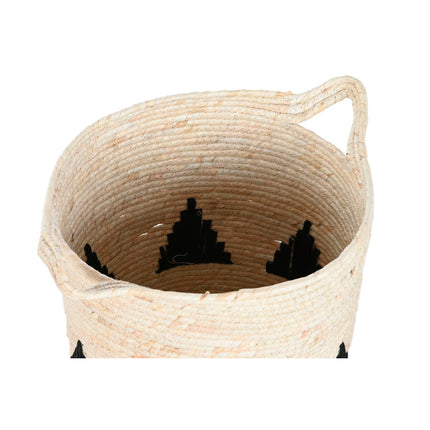 Korbsatz Home ESPRIT Schwarz Grau natürlich Seegras Boho 33 x 33 x 40 cm (2 Stück)