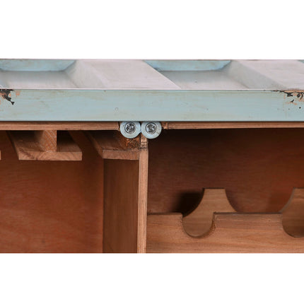 Flaschenregal Home ESPRIT türkis Metall Holz MDF 77 x 37 x 64 cm