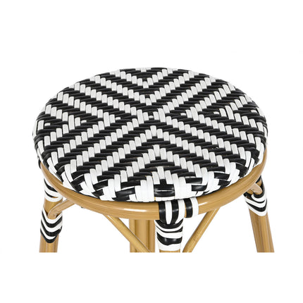 Hocker Home ESPRIT zweifarbig Metall Synthetischer Rattan 39,5 x 39,5 x 74,5 cm