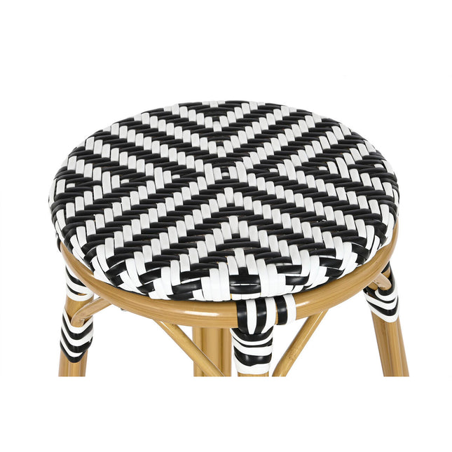 Hocker Home ESPRIT zweifarbig Metall Synthetischer Rattan 39,5 x 39,5 x 74,5 cm