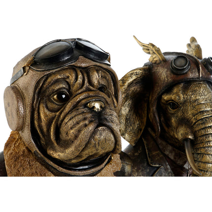 Deko-Figur Home ESPRIT Steampunk Grau Bunt 21 x 18 x 35 cm (2 Stück)