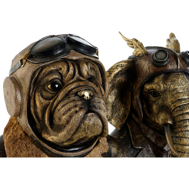 Deko-Figur Home ESPRIT Steampunk Grau Bunt 21 x 18 x 35 cm (2 Stück)