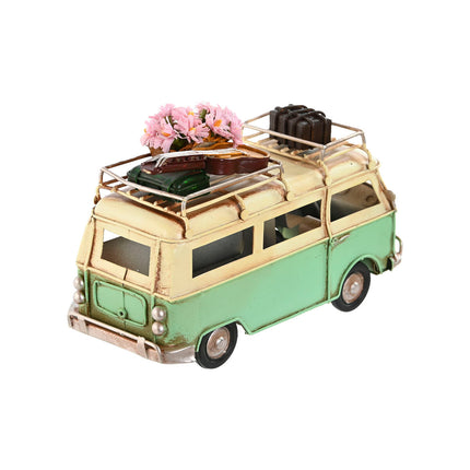 Deko-Figur Home ESPRIT Transporter grün Rosa Vintage 17 x 8 x 11 cm (2 Stück)