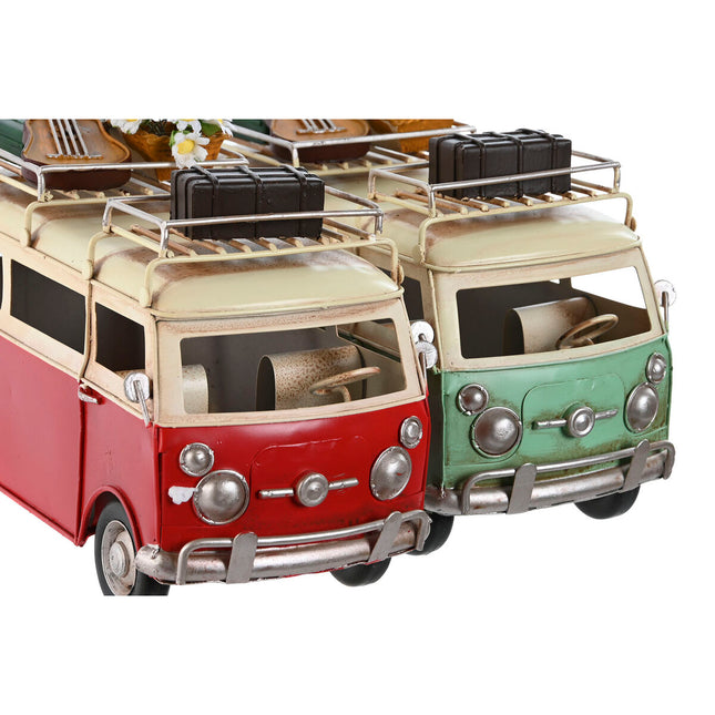 Deko-Figur Home ESPRIT Transporter Rot grün Vintage 25 x 12 x 17 cm (2 Stück)