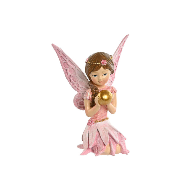 Deko-Figur Home ESPRIT Rosa Fee 7,5 x 6,5 x 11 cm