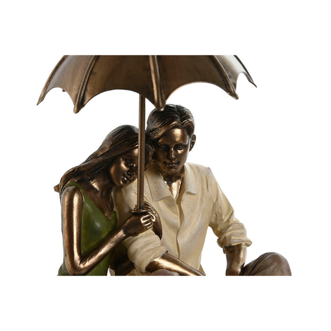 Deko-Figur Home ESPRIT grün Gold Ehepaar 15 x 11,5 x 12 cm