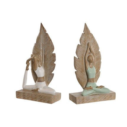 Deko-Figur Home ESPRIT Weiß grün Scandi 15,5 x 7,5 x 26,5 cm (2 Stück)