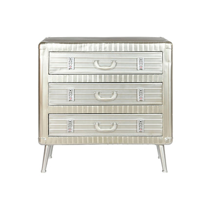 Schubladenschrank Home ESPRIT Silberfarben Metall Holz MDF Vintage 80 x 39 x 82 cm
