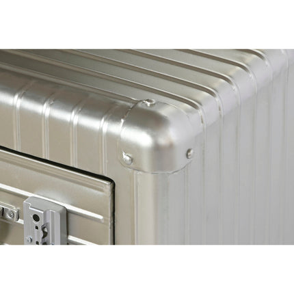 Nachttisch Home ESPRIT Silberfarben Metall Holz MDF 46 x 39 x 63 cm