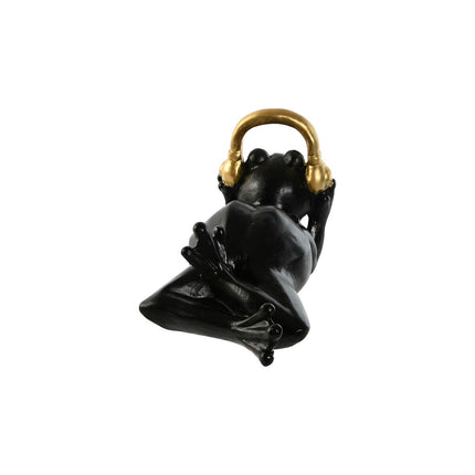 Deko-Figur Home ESPRIT Weiß Schwarz Gold Frosch 25 x 13 x 15 cm (2 Stück)