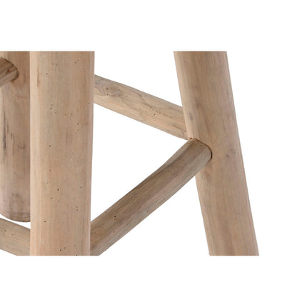 Hocker Home ESPRIT Weiß natürlich Teakholz Faser 32 x 32 x 75 cm