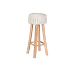Hocker Home ESPRIT Weiß natürlich Teakholz Faser 32 x 32 x 75 cm