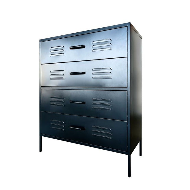 Schubladenschrank Home ESPRIT Schwarz Metall Vintage 80 x 35 x 102 cm