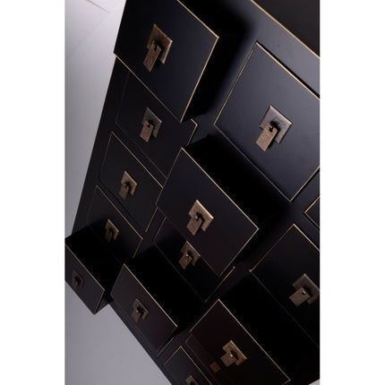 Anrichte ORIENTE 63 x 26 x 104,5 cm Schwarz Gold Holz