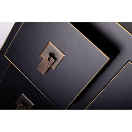 Anrichte ORIENTE 63 x 26 x 104,5 cm Schwarz Gold Holz