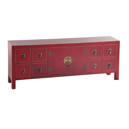 TV-Möbel ORIENTE 130 x 24 x 50,5 cm Rot Holz