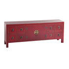 TV-Möbel ORIENTE 130 x 24 x 50,5 cm Rot Holz