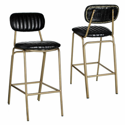 Hocker 44 x 51 x 100 cm Schwarz Gold Metall Polyurethan