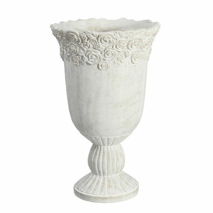 Vase 31 x 31 x 47,5 cm Zement Weiß