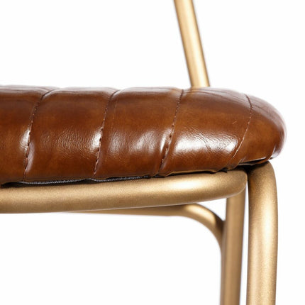 Hocker 44 x 51 x 100 cm Gold Metall Braun Polyurethan