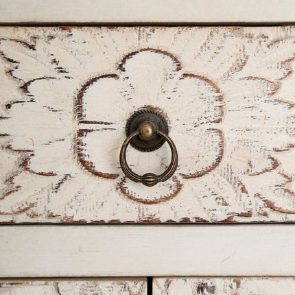 Nachttisch ORIENTE 45 x 26 x 69 cm Holz Weiß DMF