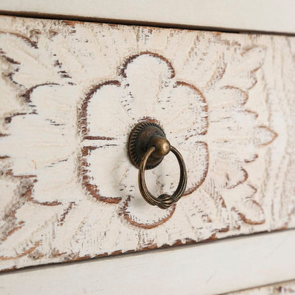 Nachttisch ORIENTE 45 x 26 x 69 cm Holz Weiß DMF