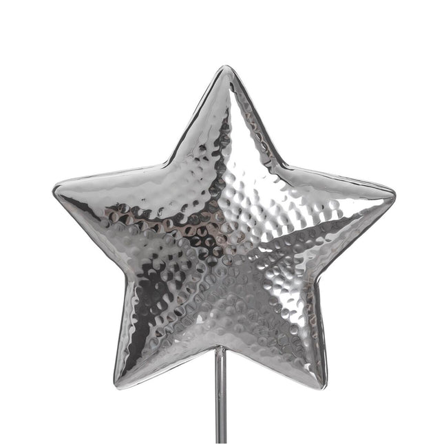 Deko-Figur Stern Silber 10 x 10 x 28 cm