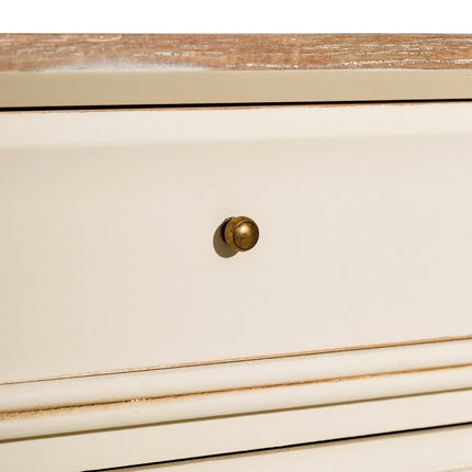 Schubladenschrank NICOLA 84 x 42 x 80 cm natürlich Creme Romantisch