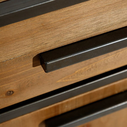 Anrichte CÉSARE 150 x 48 x 83 cm Schwarz Metall Holz Braun