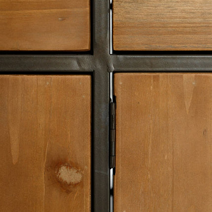 Anrichte CÉSARE 150 x 48 x 83 cm Schwarz Metall Holz Braun