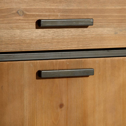 Anrichte CÉSARE 150 x 48 x 83 cm Schwarz Metall Holz Braun
