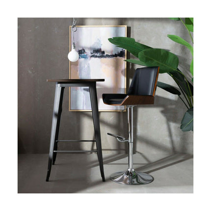 Hocker 53 x 50 x 96 cm Schwarz Braun Kunstleder
