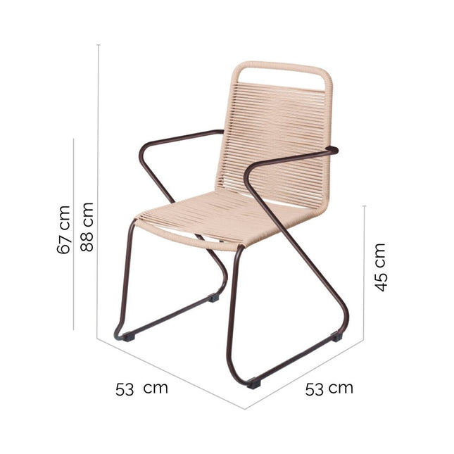 Havestol Antea 57 x 65,5 x 90 cm Schnur Taupe