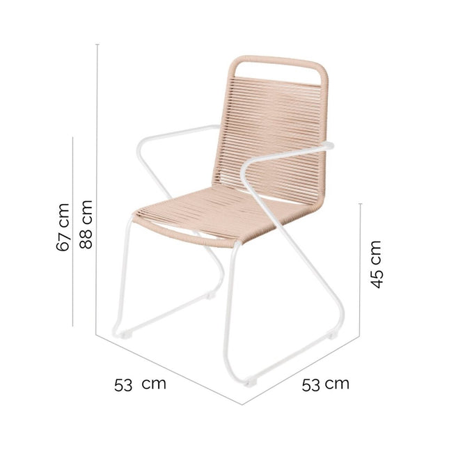 Havestol Antea 57 x 65,5 x 90 cm Schnur Taupe