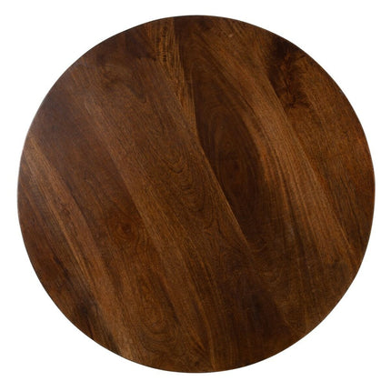 Beistelltisch 66 x 66 x 78 cm Gold Holz Braun Eisen