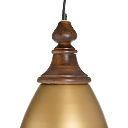 Deckenlampe 21 x 21 x 37 cm Gold Holz Eisen