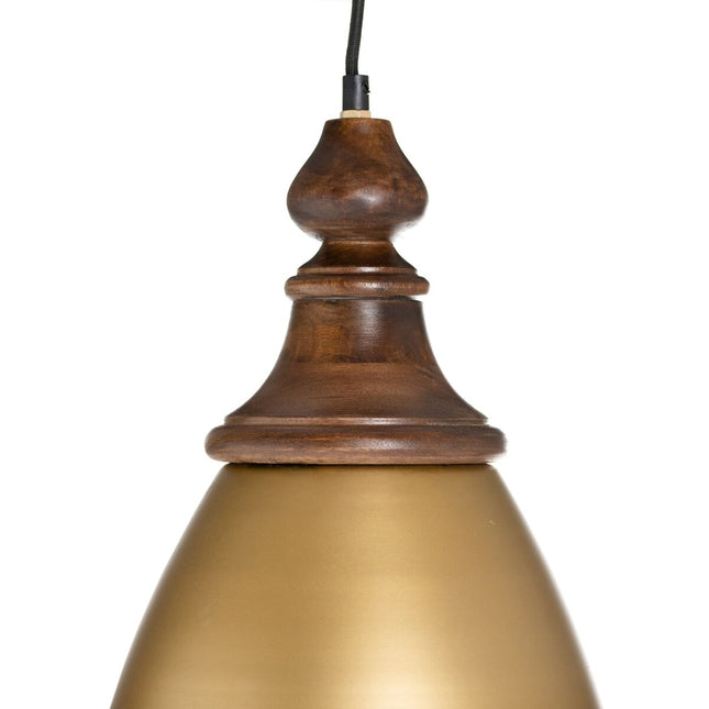 Deckenlampe 21 x 21 x 37 cm Gold Holz Eisen