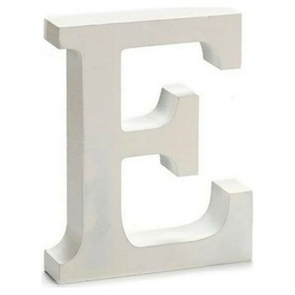 Buchstabe E Weiß Holz 16 x 14,5 cm