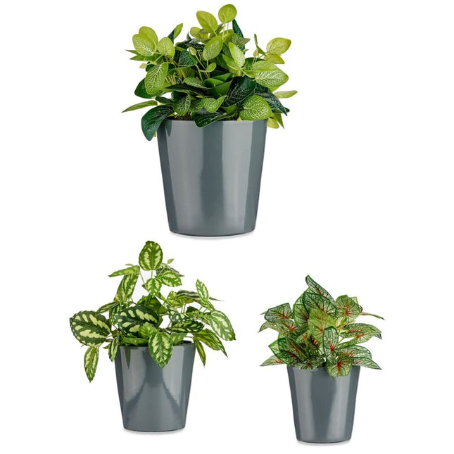 Blumentopfset Ø 14 cm Ø 22 cm Ø 17 cm Cónica 3 Stücke Anthrazit