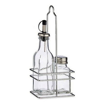 Ölfläschchen Glas Edelstahl (6,5 x 23 x 12 cm)