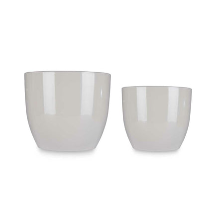Blumentopfset Ø 22 cm Ø 28 cm 2 Stücke Grau Lehm