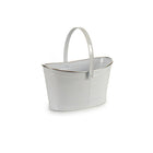 Blumentopf Korb Metall Weiß (22 x 19,5 x 37,5	cm)