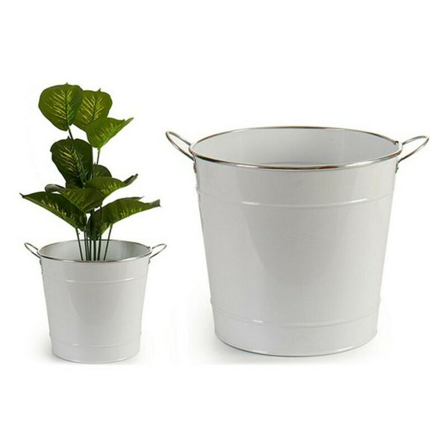 Würfel Weiß Metall Silber (29 x 27 x 37 cm)