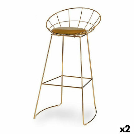 Hocker Gold Senf Eisen (51 x 94 x 52 cm) (2 Stück)