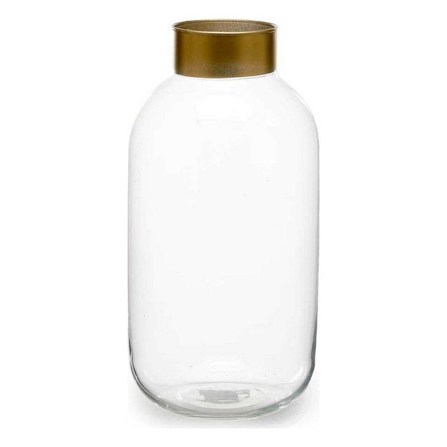 Vase weich Gold Durchsichtig Glas (14,5 x 29,5 x 14,5 cm)