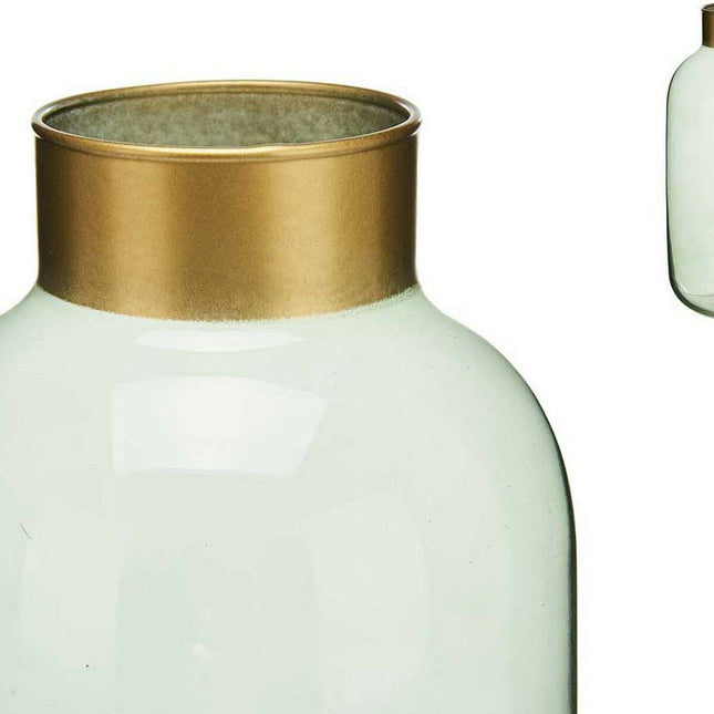 Vase weich Gold grün Glas (14,5 x 29,5 x 14,5 cm)