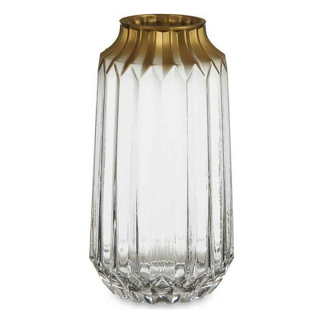 Vase Gold Durchsichtig Glas (13 x 23,5 x 13 cm)