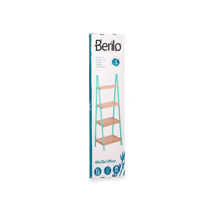 Badezimmerregal natürlich Minze Bambus Kiefernholz 40 x 109,3 x 30 cm