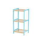 Badezimmerregal 35 x 30 x 70 cm Blau natürlich Bambus Kiefernholz